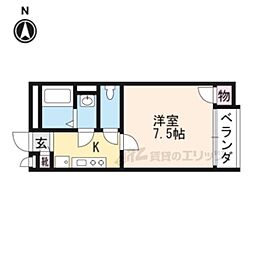 レオネクスト東山 1Kの間取図画像