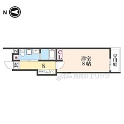 Gladvis御所西 1Kの間取図画像