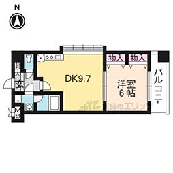 プラネシア星の子山科三条 1LDKの間取図画像