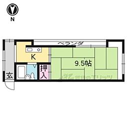 ウタノマンション 1Kの間取図画像