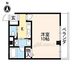 シェルブリュー西院 1Kの間取図画像