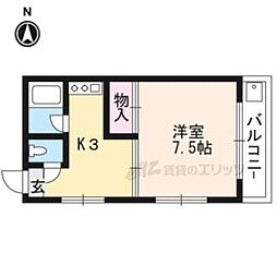 メルシーメゾネット鞍馬口 1Kの間取図画像