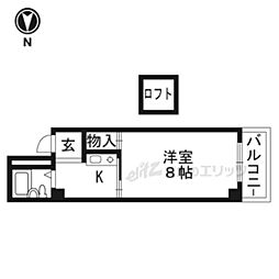 シャトーファミリー 1Kの間取図画像