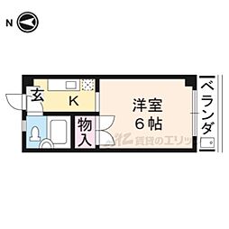 ロイヤルコーポタカノ 1Kの間取図画像