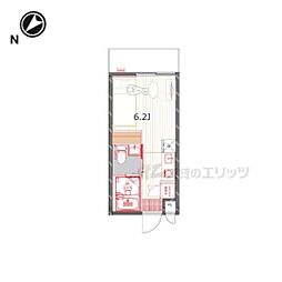 メゾン西野山 1Kの間取図画像