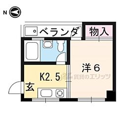 カナダハイツ 1Kの間取図画像