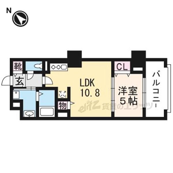 ときわぎ 406｜京都府京都市山科区東野片下リ町(賃貸マンション1DK・4階・40.89㎡)の写真 その2