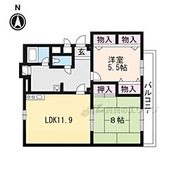コーポ協和(有)協和住宅 2LDKの間取図画像