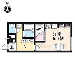 レオパレス浜大津 1Kの間取図画像