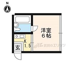 ソフィア山科 2階1Kの間取り