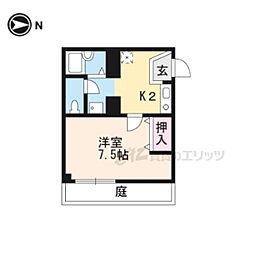 JR東海道・山陽本線 京都駅 徒歩15分の賃貸マンション 1階1Kの間取り