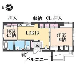 メゾンドナカジマ 5階2LDKの間取り