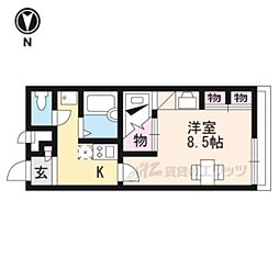 レオパレス横木 1Kの間取図画像