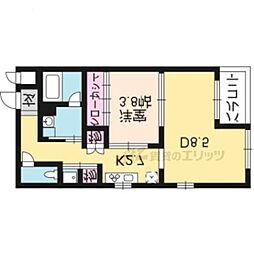 アーバネックス東山三条 3階1LDKの間取り