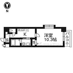 メゾン・スパイラル 4階1Kの間取り