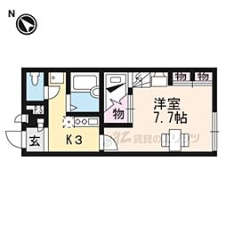 レオパレスポラリス 1Kの間取図画像