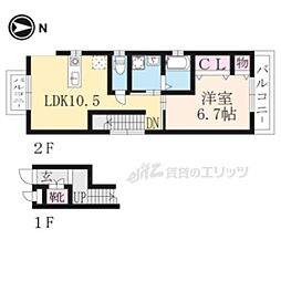 ｒｉｑｕｅｚａ 2階1LDKの間取り