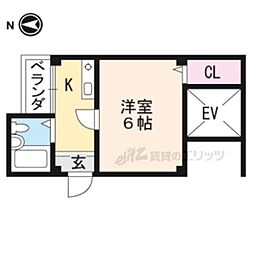 COCOYAMASHINA 5階1Kの間取り