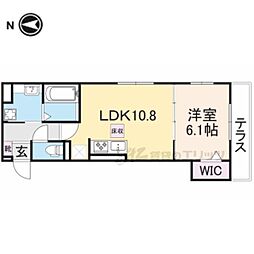 ASUKAIV 1階1LDKの間取り