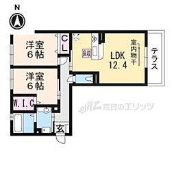 シャルマンコート　ドゥ 1階2LDKの間取り