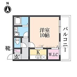 ビレイユ真英ＣＩＮＱ 2階ワンルームの間取り