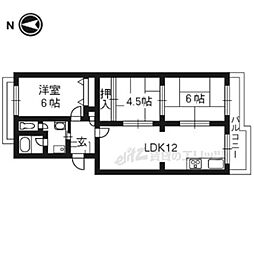 京阪石山坂本線 唐橋前駅 徒歩24分の賃貸マンション 4階3LDKの間取り
