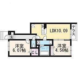 Ｆｌｏｒｉａ 1階2LDKの間取り