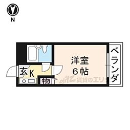 シティパレス京都東山 2階1Kの間取り