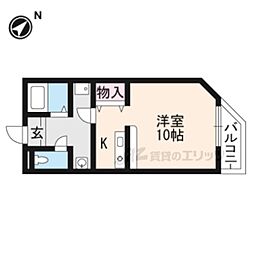 フェイム瀬田 2階ワンルームの間取り