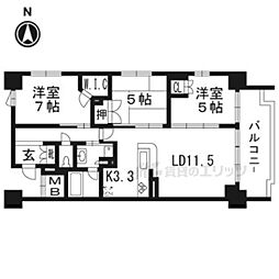 阪急京都本線 京都河原町駅 徒歩7分の賃貸マンション 9階3LDKの間取り