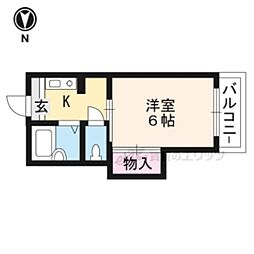 京阪本線 龍谷大前深草駅 徒歩2分の賃貸マンション 3階1Kの間取り