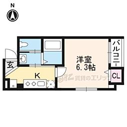 京阪本線 七条駅 徒歩3分の賃貸マンション 3階1Kの間取り