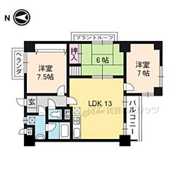 インペリアルアカシヤ 2階3LDKの間取り