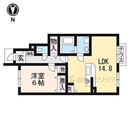 シャリテ高橋川 1LDKの間取図画像
