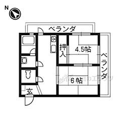京阪本線 出町柳駅 バス7分 銀閣寺道下車 徒歩2分の賃貸マンション 4階2Kの間取り