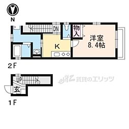 JR東海道・山陽本線 京都駅 徒歩3分の賃貸アパート 2階1Kの間取り