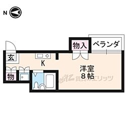 カティー2 1Kの間取図画像