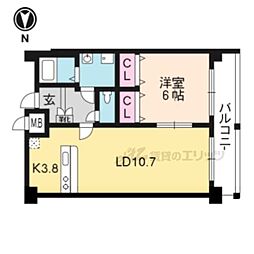 HF四条河原町レジデンス 1LDKの間取図画像