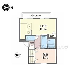 パークハウス瀬田A 1LDKの間取図画像