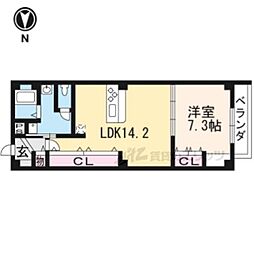 モア・河原町2 1LDKの間取図画像