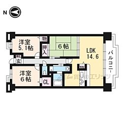 ヴィルヌーブ大津におの浜C棟 3LDKの間取図画像