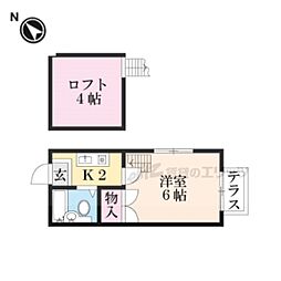 レオパレスダ・カーポ 1Kの間取図画像