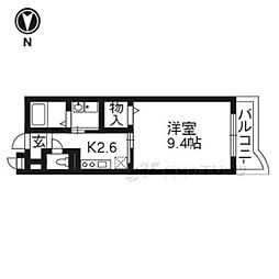 シャルマン小野 1Kの間取図画像