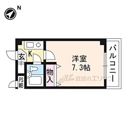プランドール瀬田 1Kの間取図画像