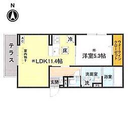 ヴェルソー石山 1LDKの間取図画像