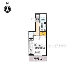 ヴェルソー石山 ワンルームの間取図画像