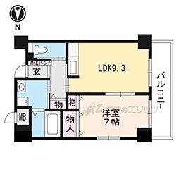 アベニール 1LDKの間取図画像