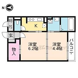 ラフレシール・ジュネス 2Kの間取図画像