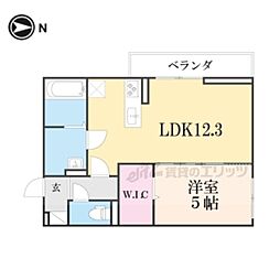 メゾンクレール瀬田北 1LDKの間取図画像