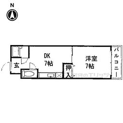 ビレイユ真英deux 1DKの間取図画像
